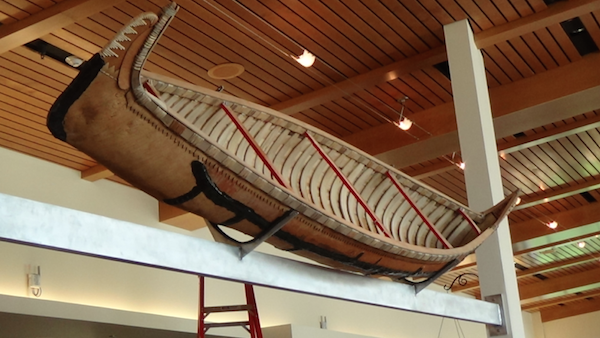 Canoe in mount, Dejope Hall