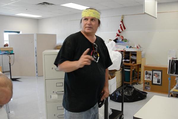 Wayne Valliere standing in his classroom at Lac du Flambeau Public School