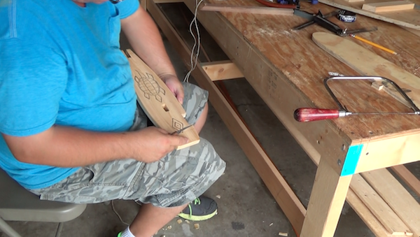 stern manboard is equipped with slots for gunwale pieces