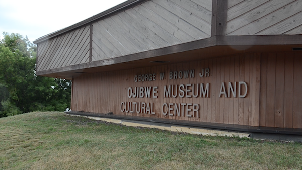 Sign for Ojibwe museum and cultural center, Lac du Flambeau