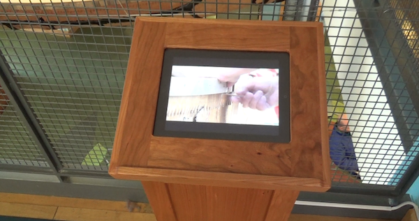 Video display at museum that contained footage of building process